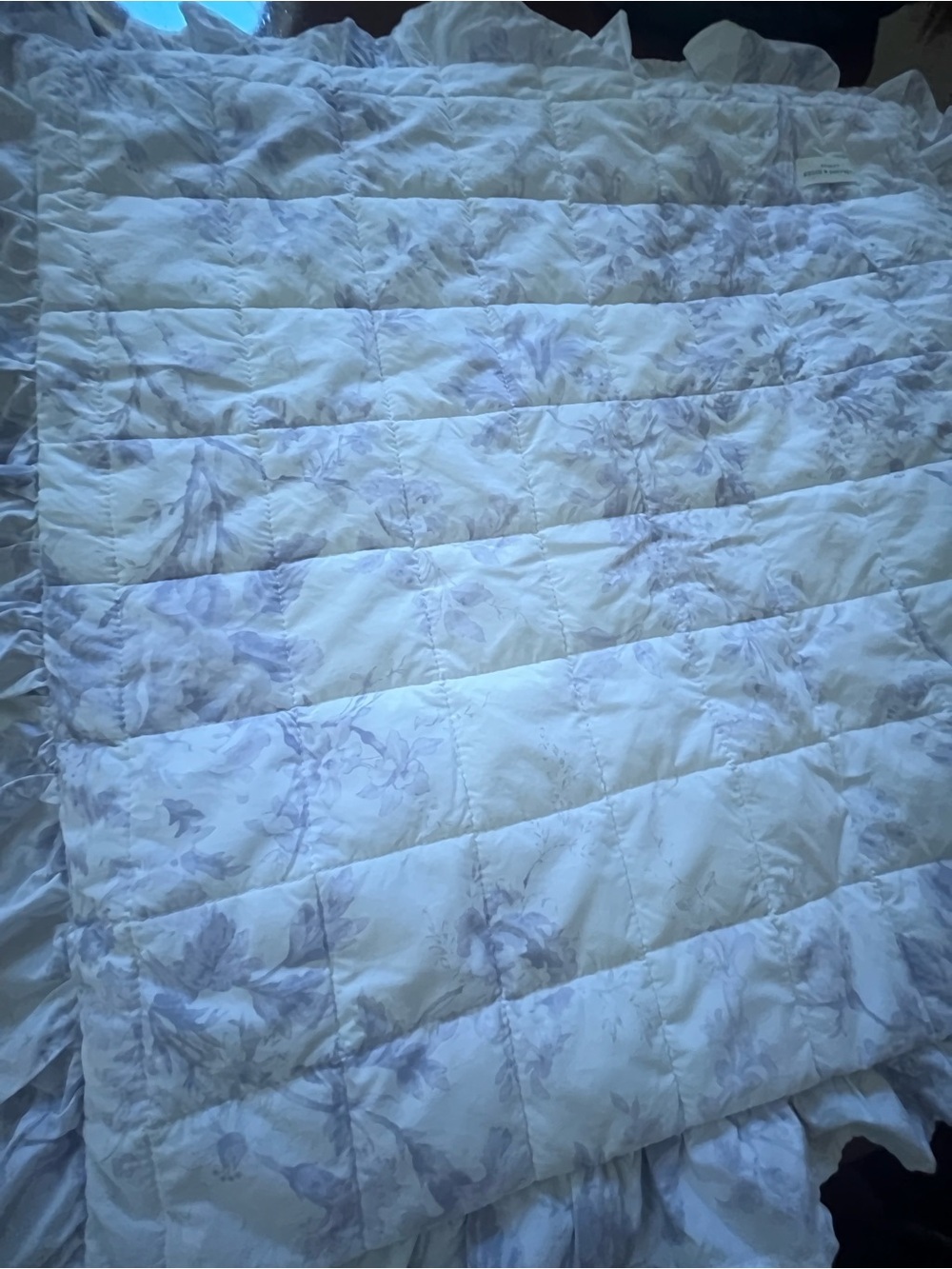 Cabbages & Roses Lavender Floral Quilted Shams with Ruffle Trim - Picture 14 of 16